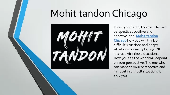 mohit tandon chicago