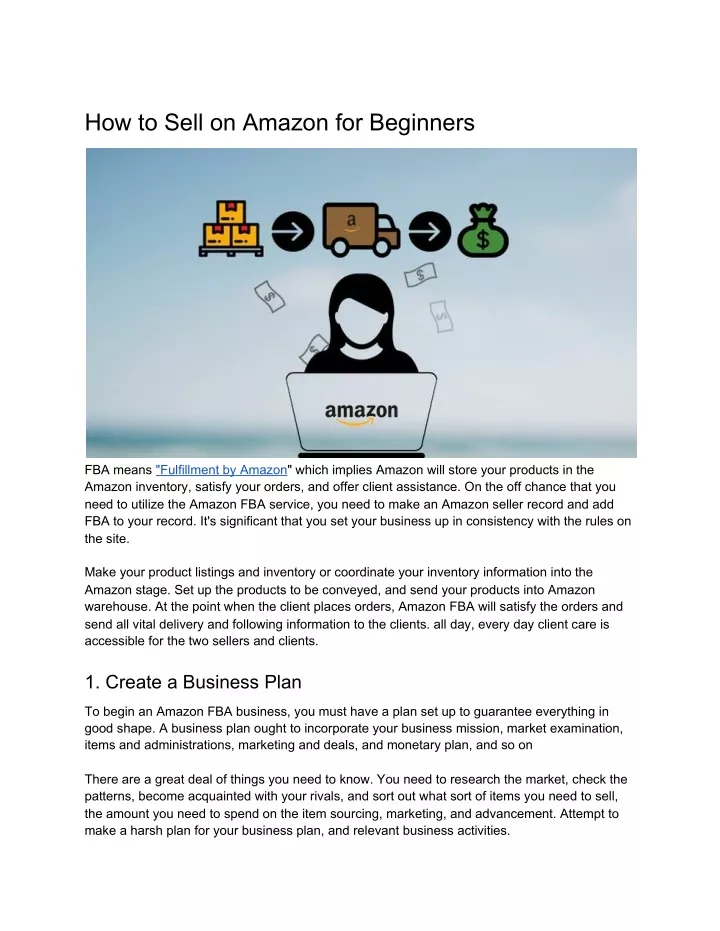 how to sell on amazon for beginners