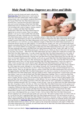 male peak ultra improve sex drive and libido