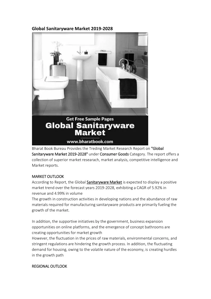 global sanitaryware market 2019 2028