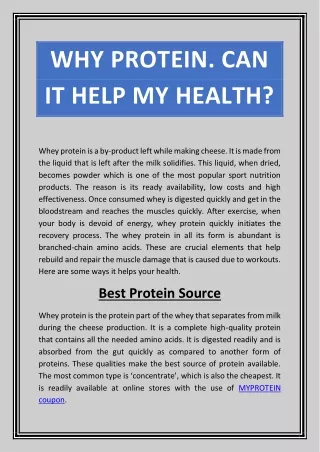 why protein can it help my health