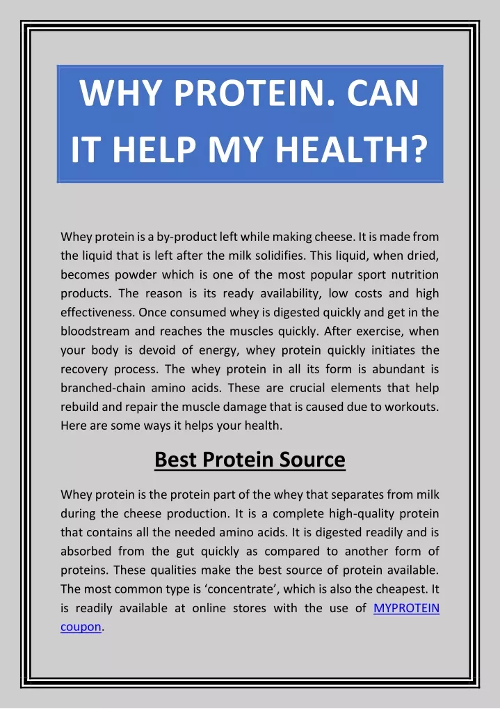 why protein can it help my health