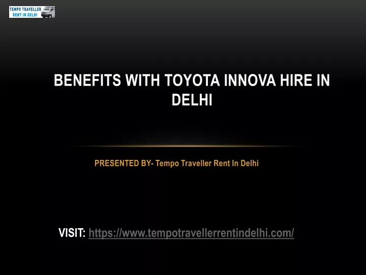 benefits with toyota innova hire in delhi