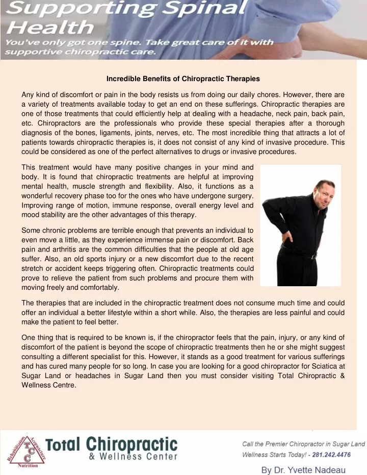 incredible benefits of chiropractic therapies
