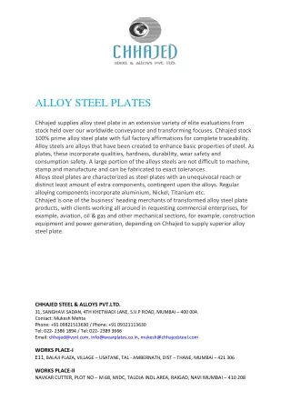 alloy steel plates
