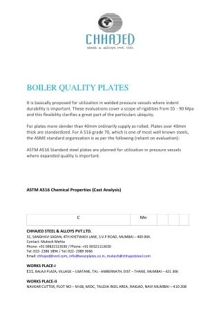 boiler quality plates