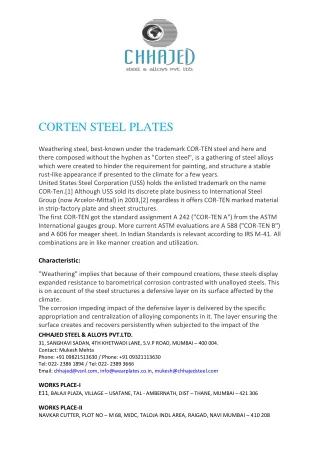 corten steel plates