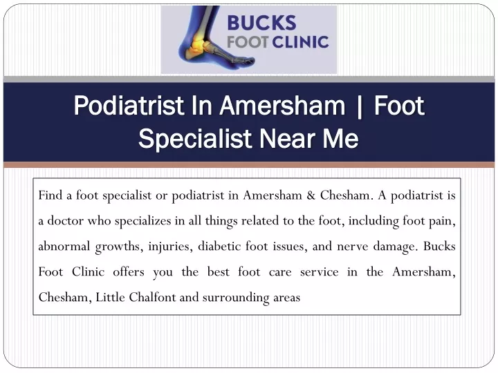 podiatrist in amersham foot specialist near me