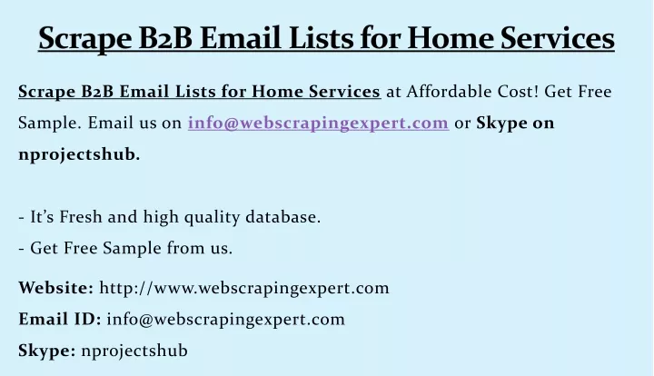 scrape b2b email lists for home services