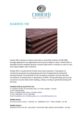 PPT - Hardox 500 Steel Plates - SteelForce Turkey PowerPoint ...