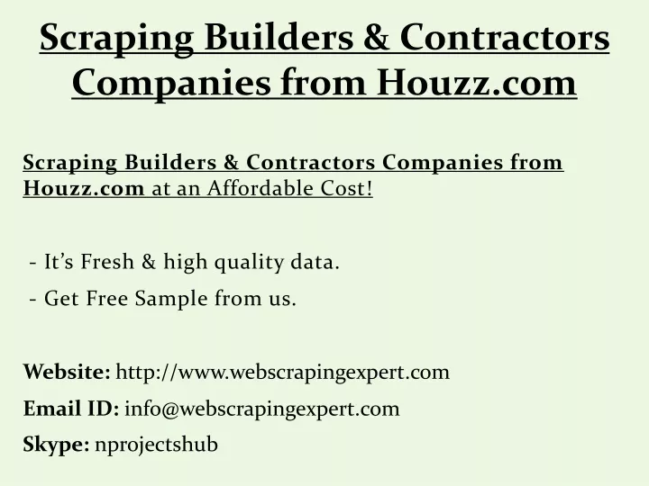 scraping builders contractors companies from houzz com