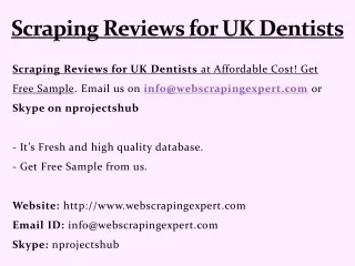 scraping reviews for uk dentists