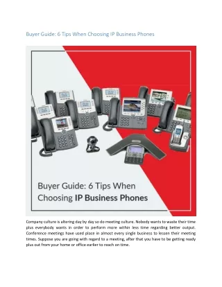 Buyer Guide: 6 Tips When Choosing IP Business Phones