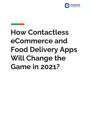 How Contactless eCommerce and Food Delivery Apps Will Change the Game in 2021?
