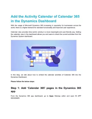 add the activity calendar of calendar