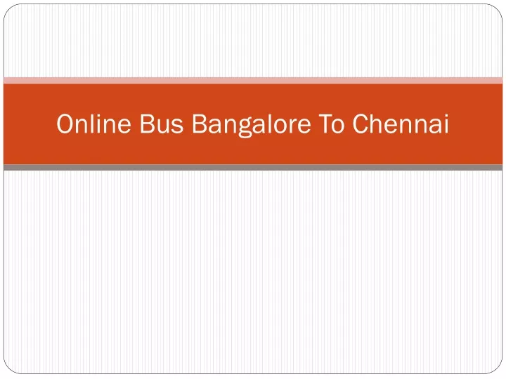 online bus bangalore to chennai