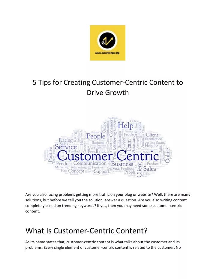 5 tips for creating customer centric content