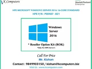 HPE MICROSOFT WINDOWS SERVER 2016 16-CORE STANDARD