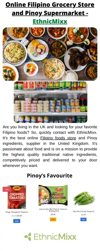 Online Filipino Grocery Store and Pinoy Supermarket - EthnicMixx
