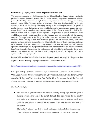 global poultry cage systems market report