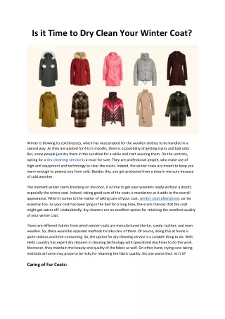 is it time to dry clean your winter coat