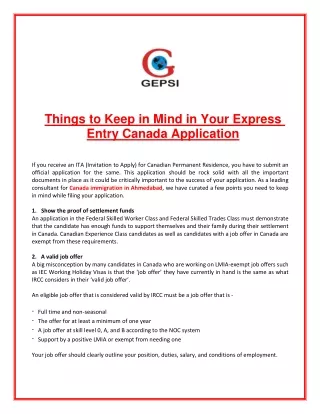 things to keep in mind in your express entry