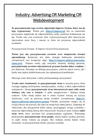 industry industry advertising or marketing
