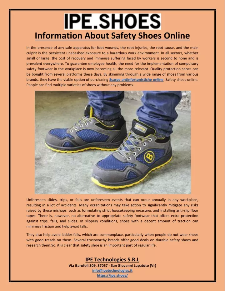information about safety shoes online