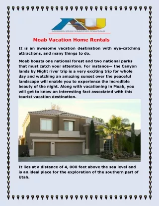 Moab Vacation Home Rentals