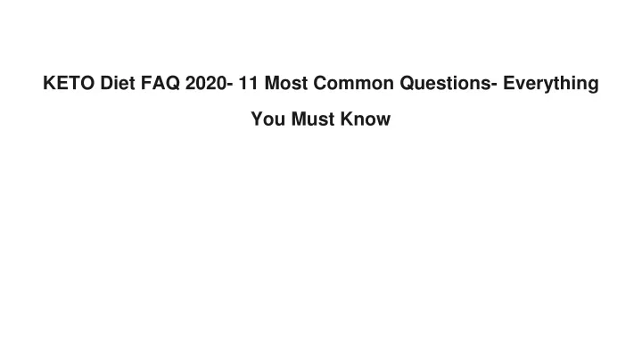 keto diet faq 2020 11 most common questions everything you must know