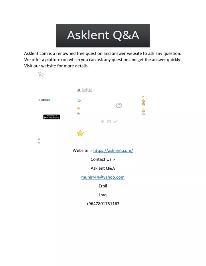 asklent com is a renowned free question