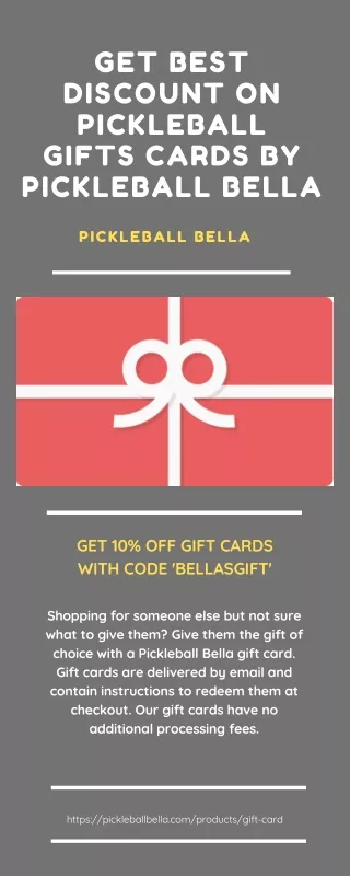 Get best discount on pickleball gifts cards by Pickleball Bella