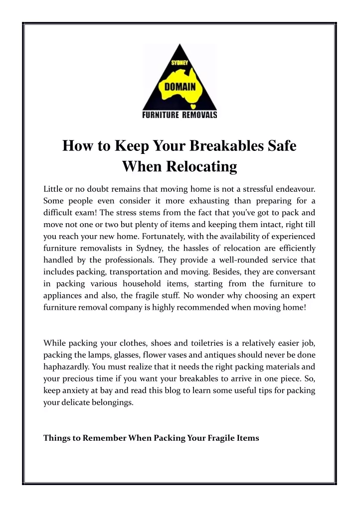 how to keep your breakables safe when relocating