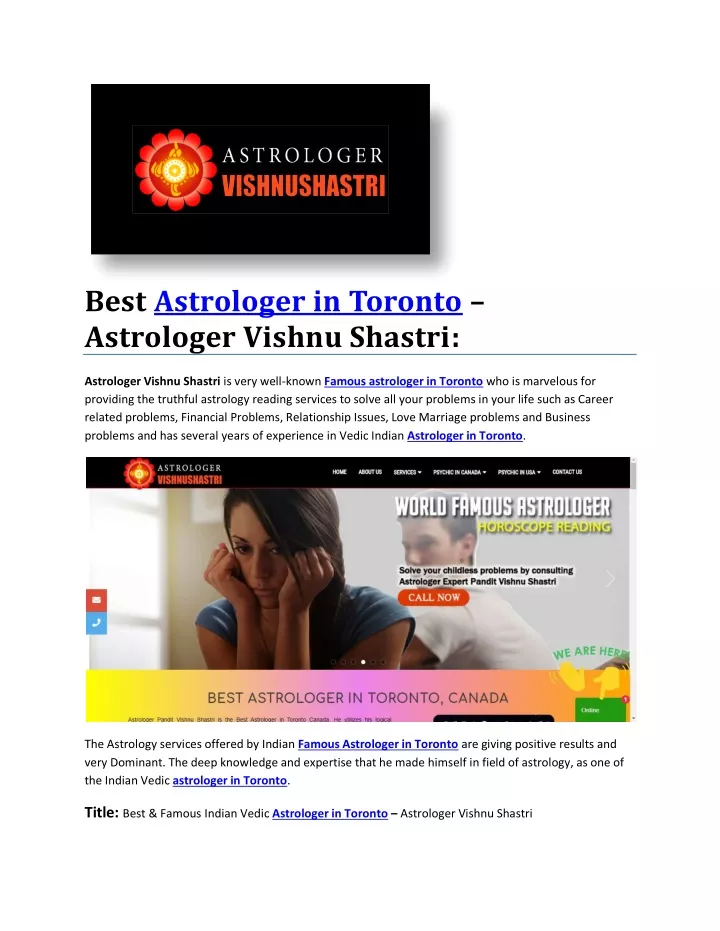 best astrologer in toronto astrologer vishnu