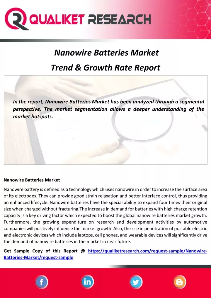 nanowire batteries market
