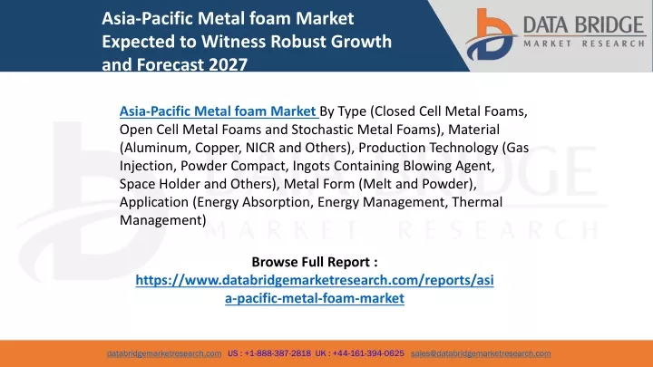 asia pacific metal foam market expected