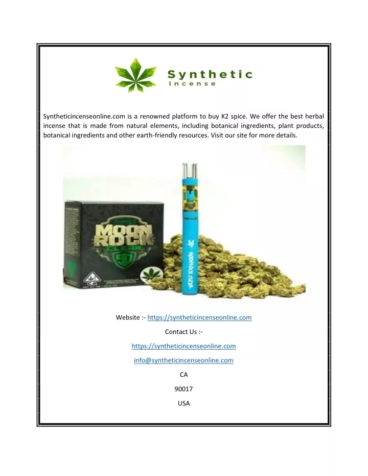 syntheticincenseonline com is a renowned platform