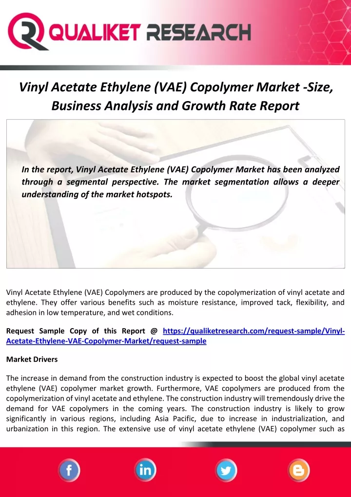 vinyl acetate ethylene vae copolymer market size