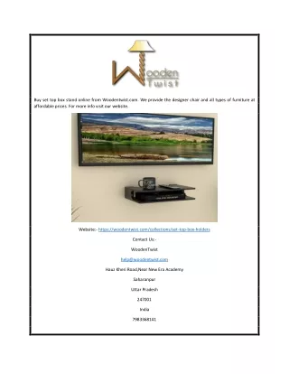 buy set top box stand online from woodentwist