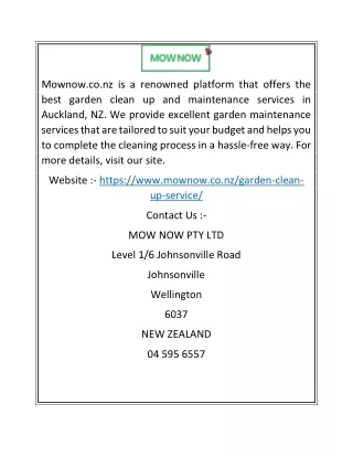 Garden Clean Up Services in Auckland NZ | Mownow.co.nz