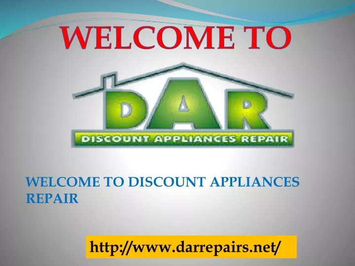 welcome to discount appliances repair