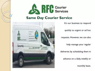 Same Day Courier Service | RFC Courier Services