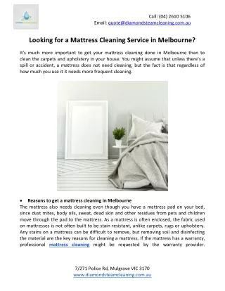 Looking for a Mattress Cleaning Service in Melbourne?