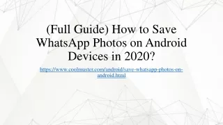 (Full Guide) How to Save WhatsApp Photos on Android Devices in 2020?