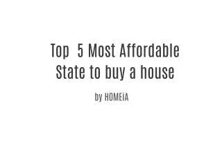 Top Most affordable States to buy a house in 2021