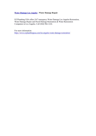 water damage los angeles water damage repair