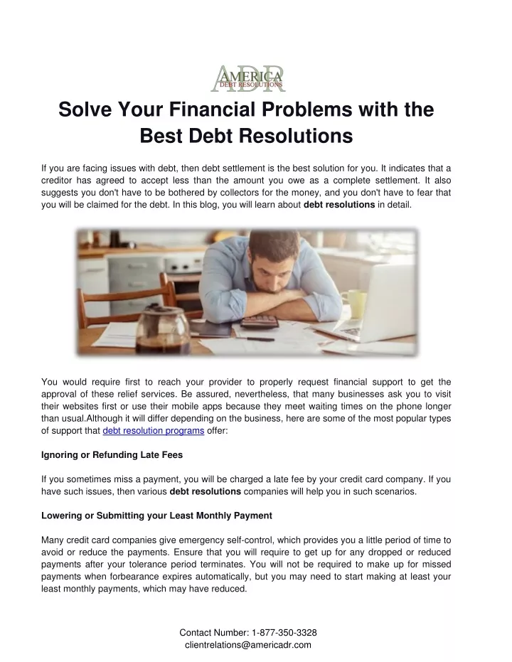 solve your financial problems with the best debt