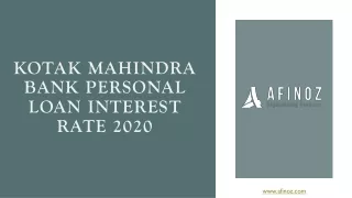 kotak mahindra bank personal loan interest rate