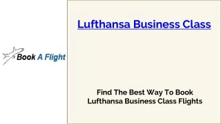 lufthansa business class