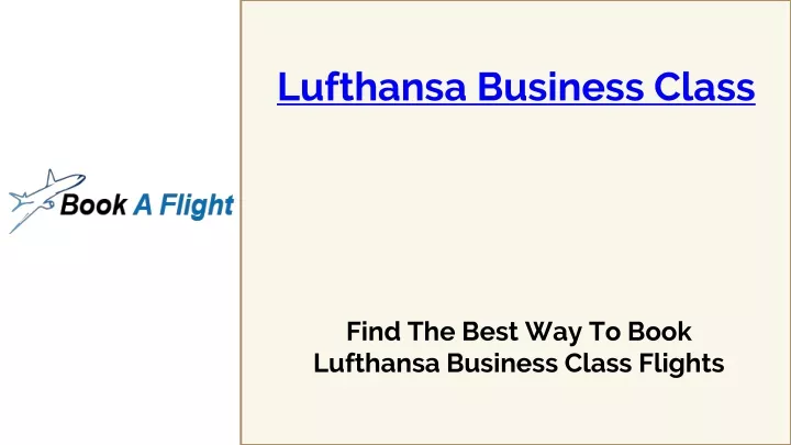 lufthansa business class